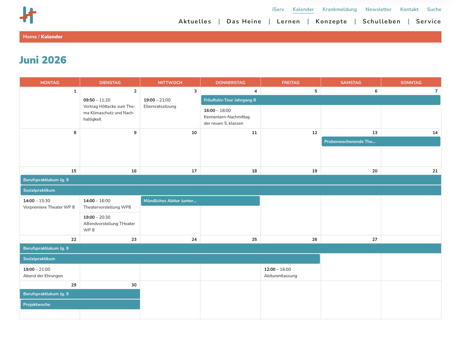 Das Heine Referenz Sinan Celik ICS Kalender iServ